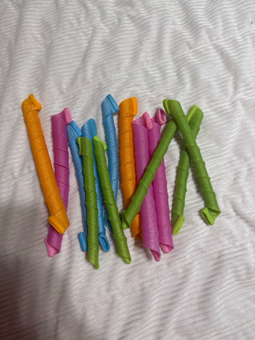 Colorful Flexi Hair Curlers - Pink, Blue, Green, Orange